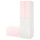 SMÅSTAD - Wardrobe with pull-out unit, white pale pink/with storage bench, 150x57x196 cm