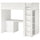 SMÅSTAD - Loft bed, white white/with desk with 3 drawers, 90x200 cm
