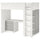 SMÅSTAD - SMÅSTAD Loft bed, white grey/with desk with 2 shelves, 90x200 cm