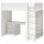 SMÅSTAD - Loft bed, white grey/with desk with 3 drawers, 90x200 cm