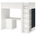 SMÅSTAD loft bed, white blackboard surface/with desk with 3 drawers, 90x200 cm
