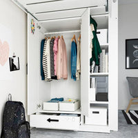 SMÅSTAD - Loft bed, white pale turquoise/with desk with 3 drawers, 90x200 cm - best price from Maltashopper.com 89437418