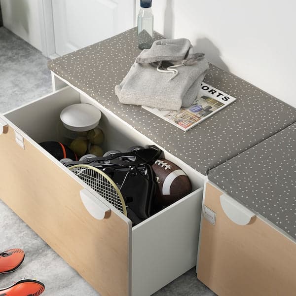 Ikea SMÅSTAD - Bench with toy storage, white/birch, 90x52x48 cm