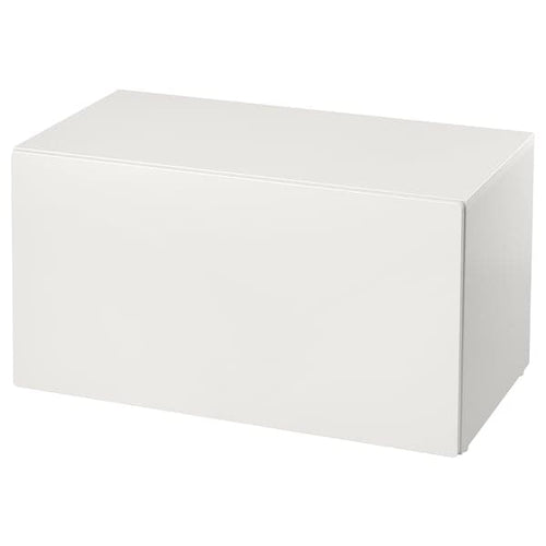 SMÅSTAD - Bench with toy storage, white/white, 90x52x48 cm