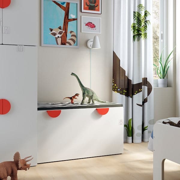 SMÅSTAD - Bench with toy storage, white/white, 90x52x48 cm - best price from Maltashopper.com 19389152