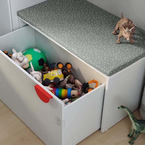 Ikea SMÅSTAD - Bench with toy storage, white/white, 90x52x48 cm