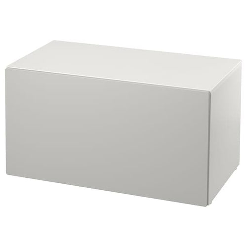 SMÅSTAD - Bench with toy storage, white/grey, 90x52x48 cm