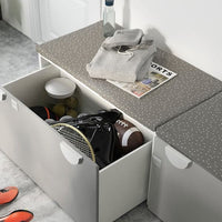 SMÅSTAD - Bench with toy storage, white/grey, 90x52x48 cm - best price from Maltashopper.com 89389158