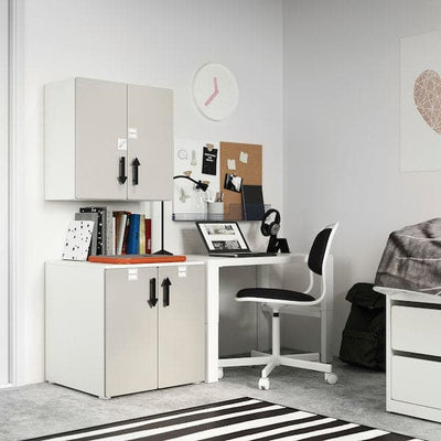 SMÅSTAD - Wall cabinet, white grey/with 1 shelf, 60x32x60 cm - best price from Maltashopper.com 09389954