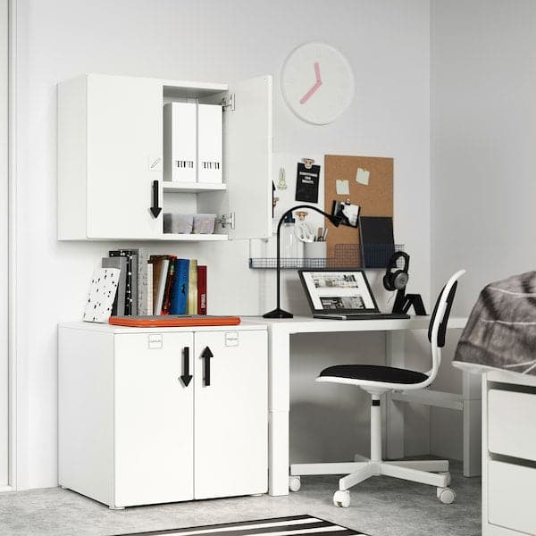 SMÅSTAD - Wall cabinet, white grey/with 1 shelf, 60x32x60 cm - best price from Maltashopper.com 09389954