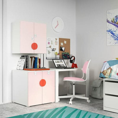 SMÅSTAD - Wall cabinet, white pale pink/with 1 shelf, 60x32x60 cm - best price from Maltashopper.com 79389941
