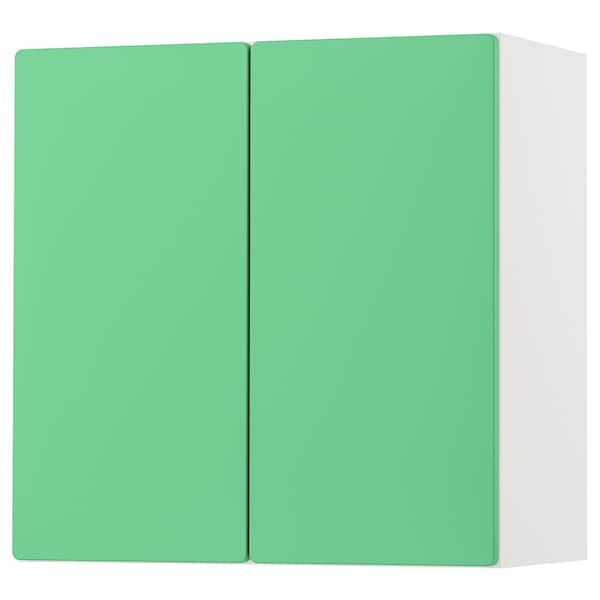 SMÅSTAD - Wall cabinet, white green/with 1 shelf, 60x32x60 cm - best price from Maltashopper.com 59389956