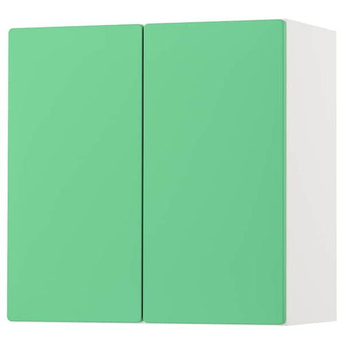 SMÅSTAD - Wall cabinet, white green/with 1 shelf, 60x32x60 cm