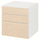 SMÅSTAD / PLATSA - Chest of 3 drawers, white/birch, 60x57x63 cm