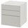 SMÅSTAD / PLATSA - Chest of 3 drawers, white/grey, 60x57x63 cm