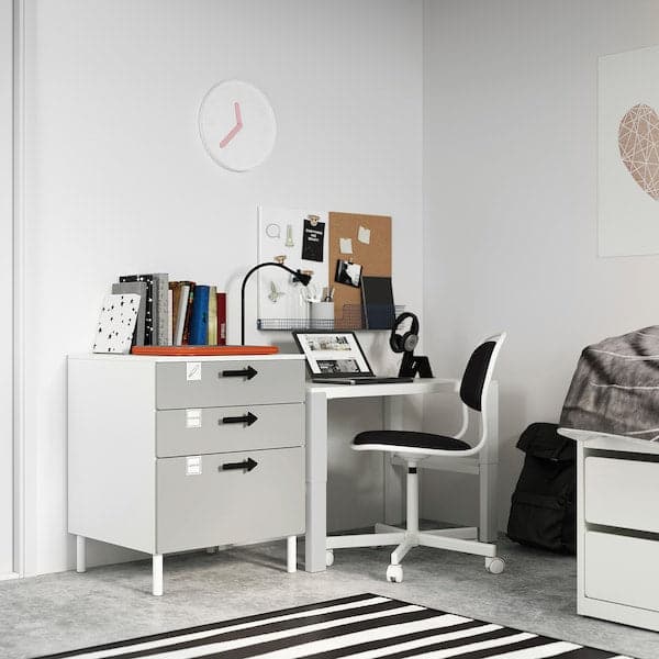 Ikea SMÅSTAD / PLATSA - Chest of 3 drawers, white/grey, 60x57x63 cm