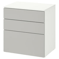 SMÅSTAD / PLATSA - Chest of 3 drawers, white/grey, 60x42x63 cm - best price from Maltashopper.com 29420171