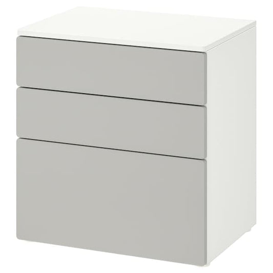 Ikea SMÅSTAD / PLATSA - Chest of 3 drawers, white/grey, 60x42x63 cm