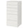 SMÅSTAD / PLATSA chest of 6 drawers, white/white, 60x57x123 cm