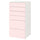 SMÅSTAD / PLATSA - Chest of 6 drawers, white/pale pink, 60x57x123 cm