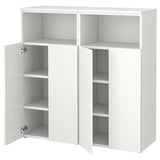 SMÅSTAD / PLATSA storage combination, white/white with 6 shelves, 120x42x123 cm