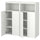 SMÅSTAD / PLATSA - Storage combination, white/white with 6 shelves, 120x42x123 cm