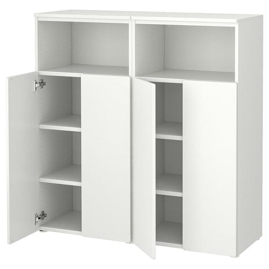 Ikea SMÅSTAD / PLATSA - Storage combination, white/white with 6 shelves, 120x42x123 cm