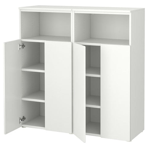 SMÅSTAD / PLATSA - Storage combination, white/white with 6 shelves, 120x42x123 cm