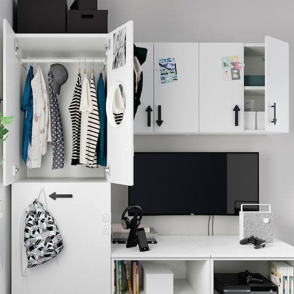 SMÅSTAD / PLATSA - Storage combination, white white/with pull-out, 180x57x196 cm - best price from Maltashopper.com 49428840