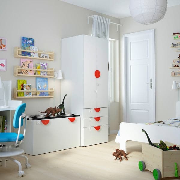 SMÅSTAD / PLATSA - Storage combination, white white/with bench, 150x57x181 cm - best price from Maltashopper.com 19428752