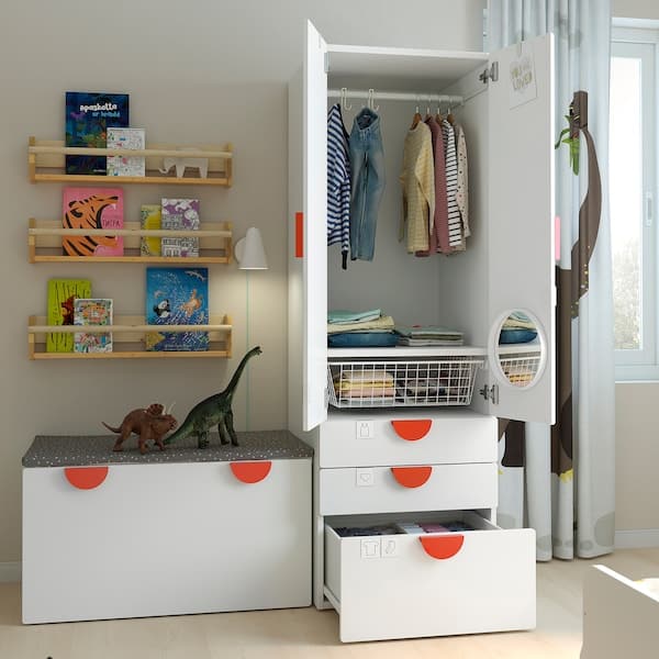 Ikea SMÅSTAD / PLATSA - Storage combination, white white/with bench, 150x57x181 cm