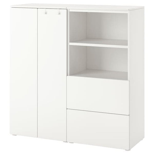 SMÅSTAD / PLATSA - Storage combination, white/white, 120x42x123 cm