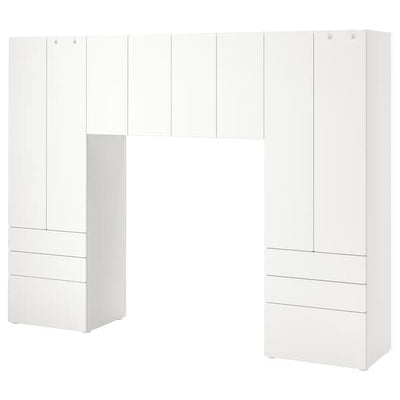 SMÅSTAD / PLATSA - Storage combination, white/white, 240x42x181 cm - best price from Maltashopper.com 89428999