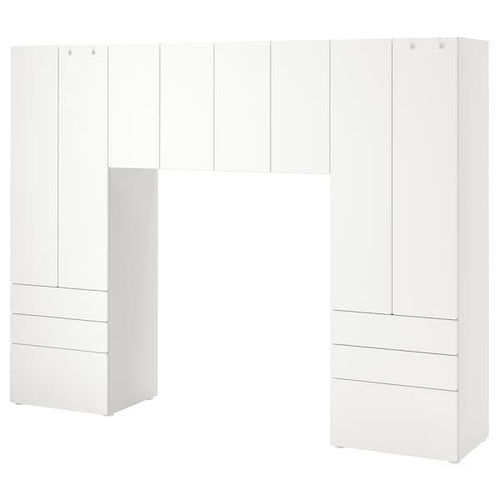 SMÅSTAD / PLATSA - Storage combination, white/white, 240x42x181 cm