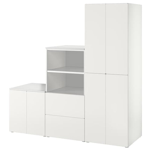 SMÅSTAD / PLATSA - Storage combination, white/white, 180x57x181 cm