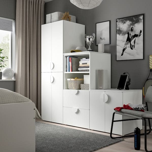 SMÅSTAD / PLATSA - Storage combination, white/white, 180x57x181 cm - best price from Maltashopper.com 59486071