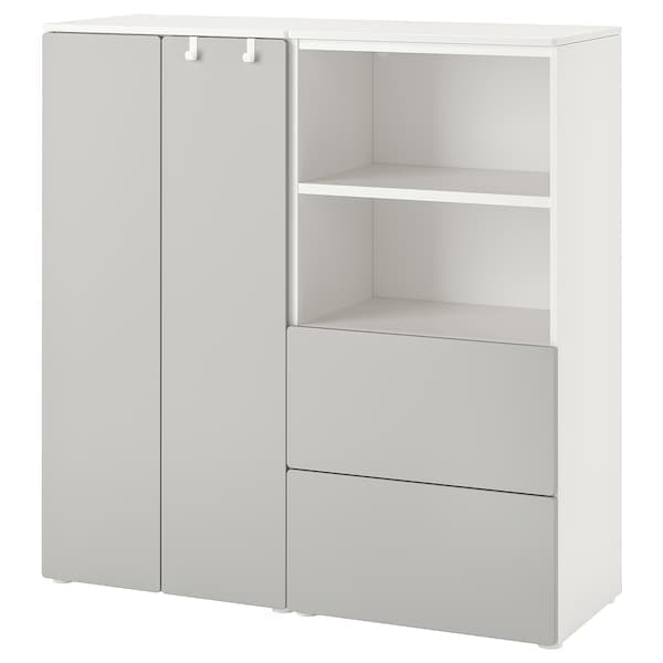 SMÅSTAD / PLATSA - Storage combination, white/grey, 120x42x123 cm - best price from Maltashopper.com 69428896