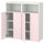 SMÅSTAD / PLATSA - Storage combination, white/pale pink with 6 shelves, 120x42x123 cm