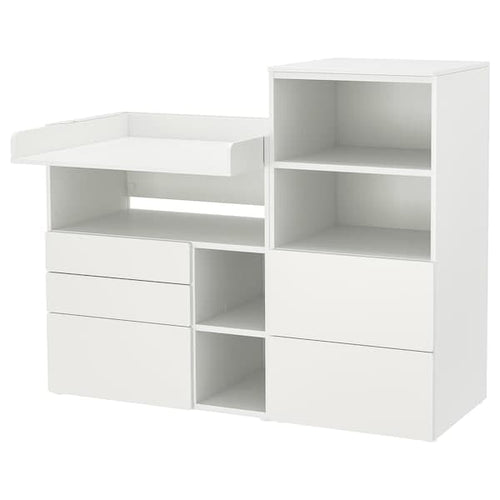 SMÅSTAD / PLATSA - Changing table, white white/with bookcase, 150x79x123 cm