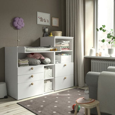 SMÅSTAD / PLATSA - Changing table, white white/with bookcase, 150x79x123 cm - best price from Maltashopper.com 99483909