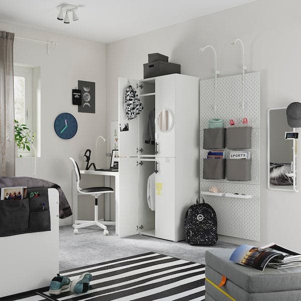 SMÅSTAD / PLATSA - Wardrobe, white birch/with 2 clothes rails, 60x42x181 cm - best price from Maltashopper.com 89426354