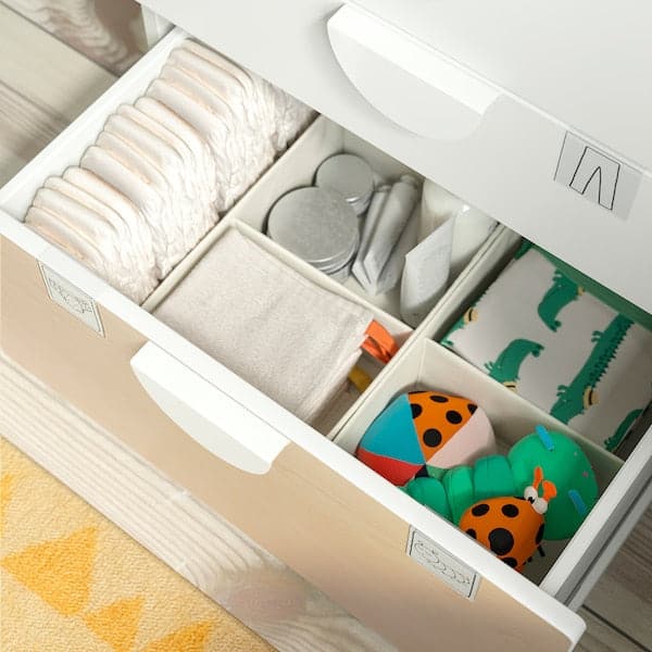 Ikea SMÅSTAD / PLATSA - Wardrobe, white/birch with 4 drawers, 60x42x181 cm