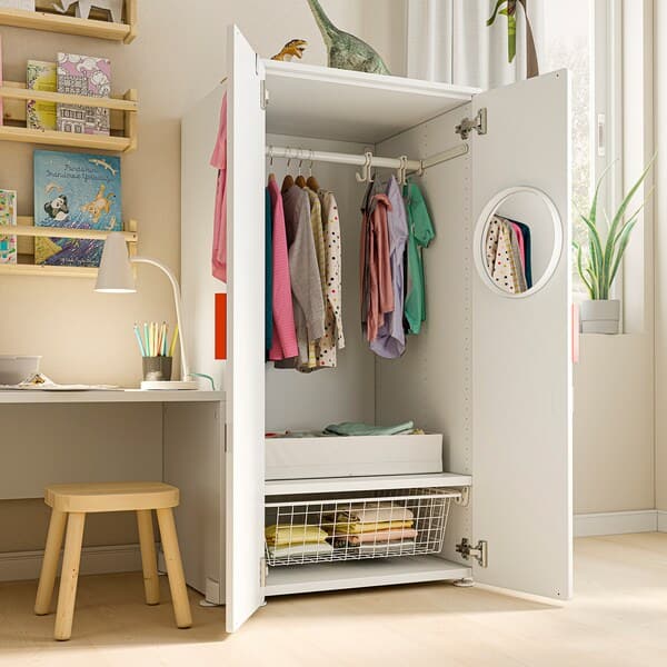 Ikea SMÅSTAD / PLATSA - Wardrobe, white/birch, 60x57x123 cm