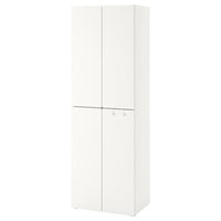 SMÅSTAD / PLATSA - Wardrobe, white white/with 2 clothes rails, 60x57x181 cm - best price from Maltashopper.com 99428277