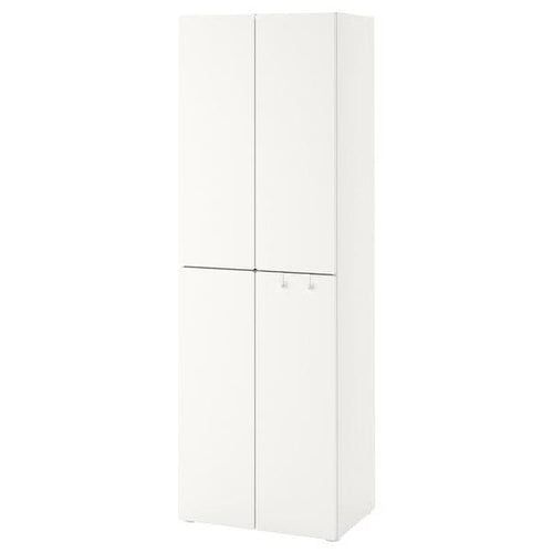 SMÅSTAD / PLATSA - Wardrobe, white white/with 2 clothes rails, 60x57x181 cm