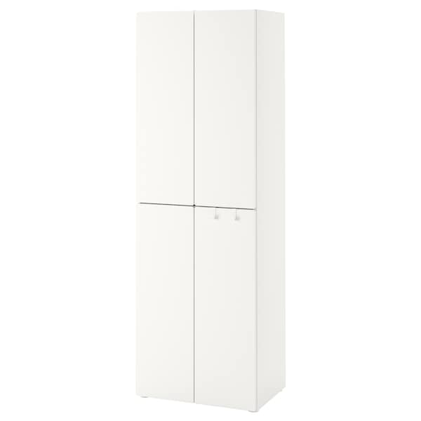 SMÅSTAD / PLATSA - Wardrobe, white white/with 2 clothes rails, 60x42x181 cm - best price from Maltashopper.com 09426305