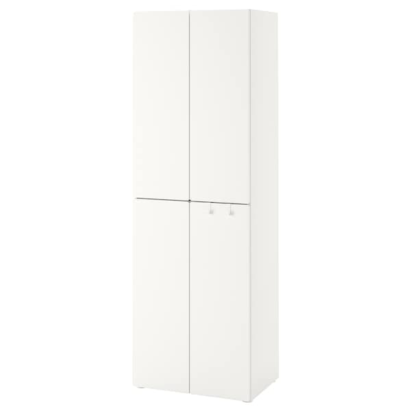 Ikea SMÅSTAD / PLATSA - Wardrobe, white white/with 2 clothes rails, 60x42x181 cm