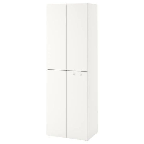 SMÅSTAD / PLATSA - Wardrobe, white white/with 2 clothes rails, 60x42x181 cm