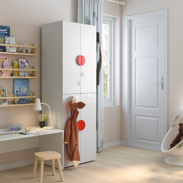 Ikea SMÅSTAD / PLATSA - Wardrobe, white white/with 2 clothes rails, 60x42x181 cm