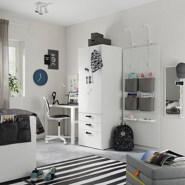 SMÅSTAD / PLATSA cassettiera con 6 cassetti, bianco/rosa pallido, 60x57x123  cm - IKEA Italia